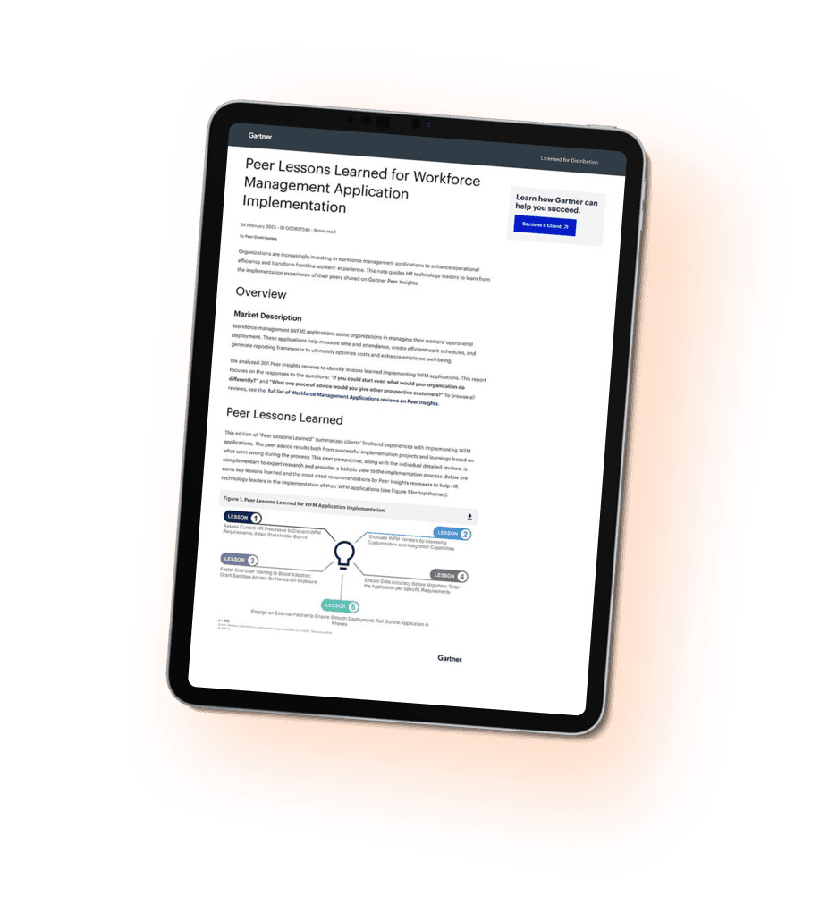 Peer Lessons Learned for Workforce Management Application Implementation
